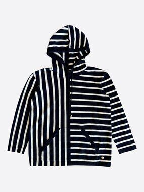 Chanel Navy & White Striped Cashmere Women's Hoodie